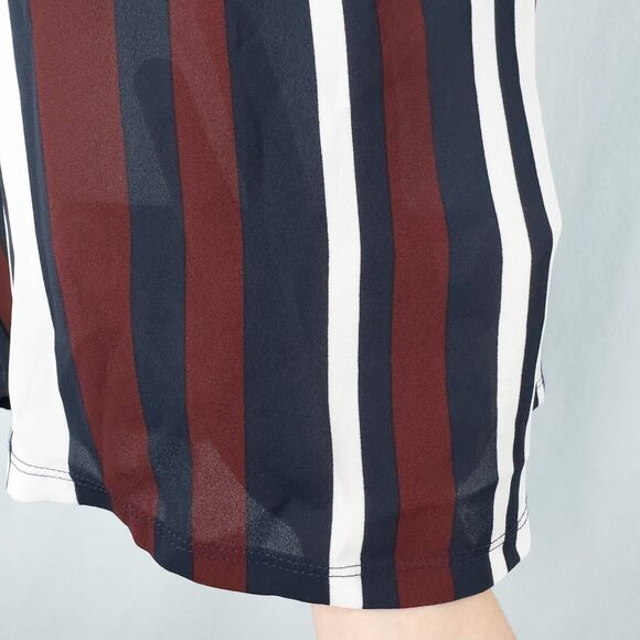 Express Striped Chiffon Front Sleeveless Blouse Womens XS Sheer Preppy Nautical - Picture 8 of 15